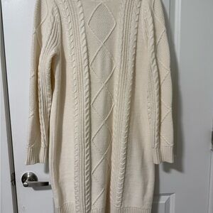 Torrid Cream Long Sleeve Cable Knit Dress